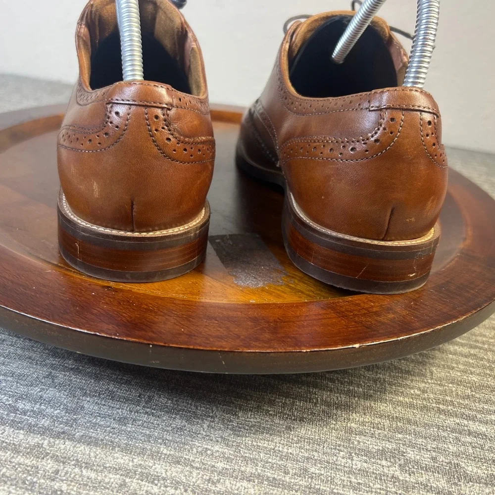 Florsheim Mens Cognac Brown Leather Wingtip Brogue Oxford Dress Shoes 8M Office